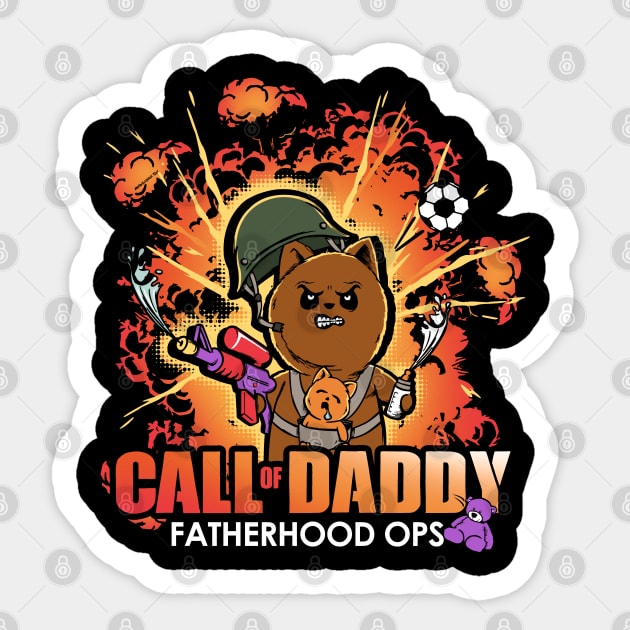 Call of Daddy Funny Father's Day Sticker by NerdShizzle